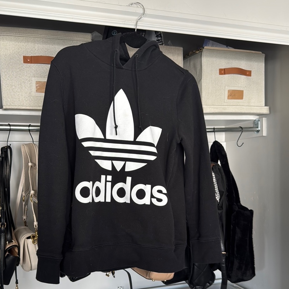 Adidas Women's Black Hoodie Sweater